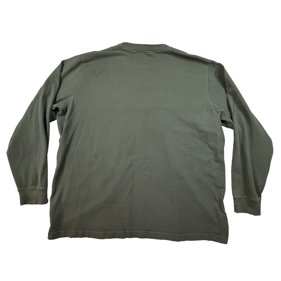 Lands' End Unisex 2XL Dark Green LS Cotton Crewneck Shirt SEE DESCRIPTION - Picture 2 of 15